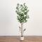 Artificial Minimalist Olive Tree in White Decorative Planter